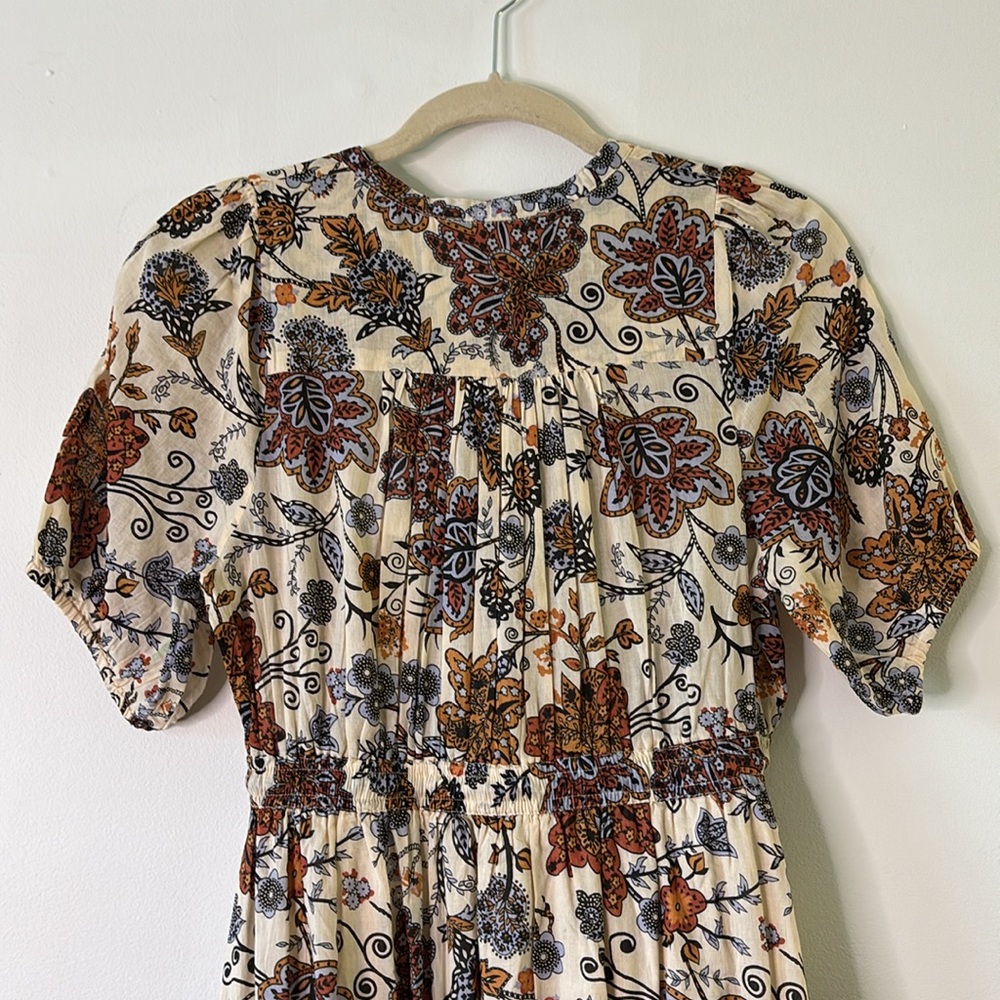 NWT Anthropologie Cotton Chicks Flowy Floral Peasant Sleeve Maxi Dress Small - Picture 11 of 11